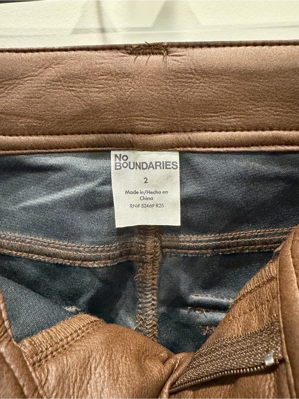No Boundaries Brown Faux Leather Pants